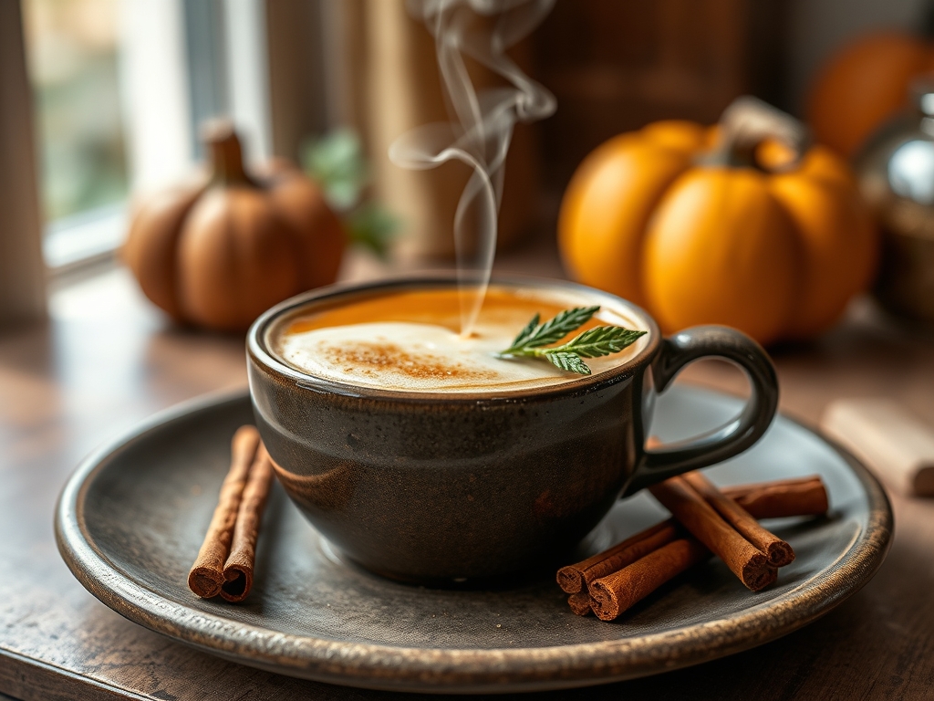 Café latte com abóbora (Pumpkin Spice)