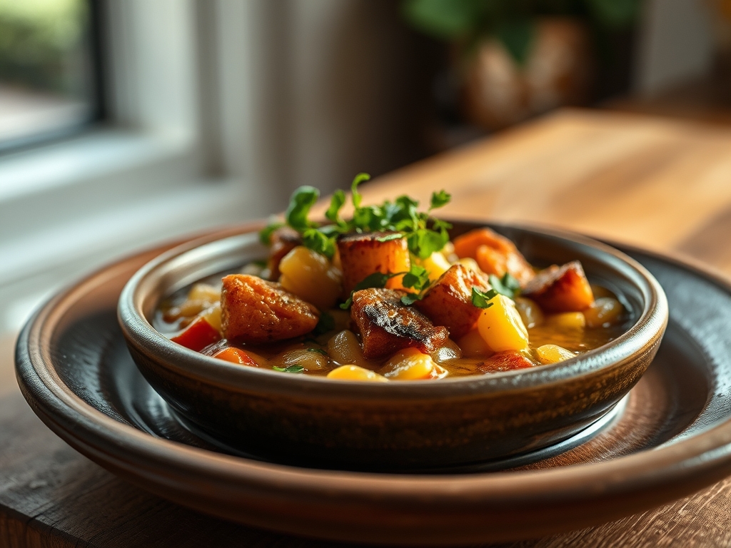 Caldo de pinto com mandioca