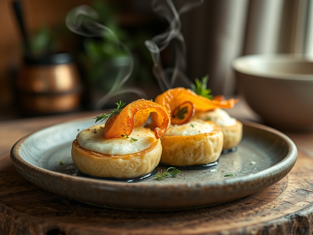 Cogumelos recheados com queijo azul