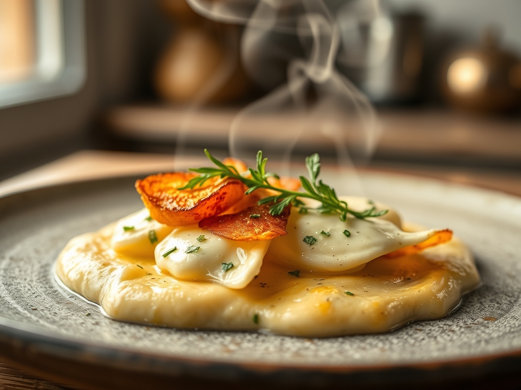 Creme de mandioquinha e gorgonzola