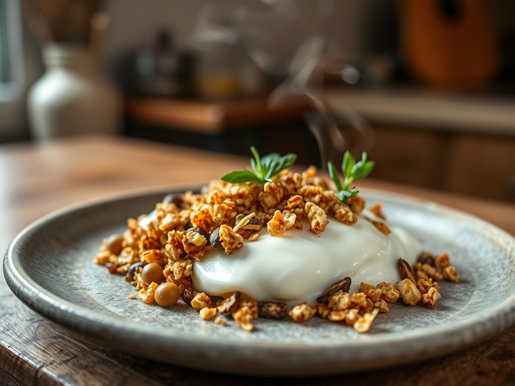 Granola de amêndoas e coco