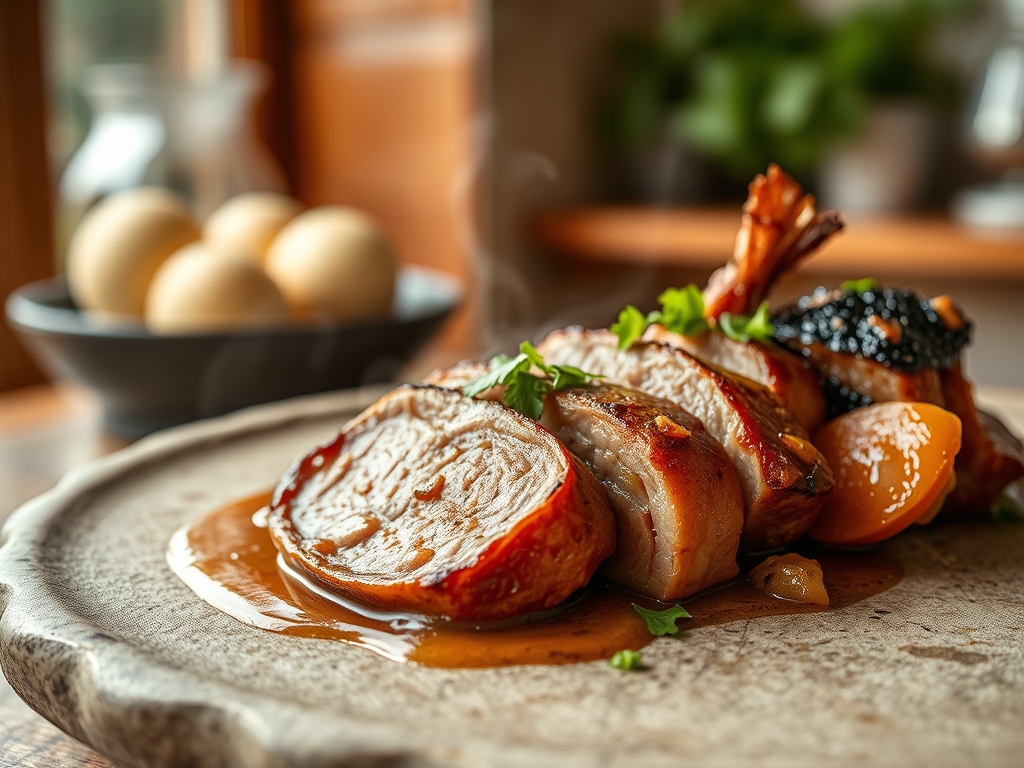 Lombo de porco com ameixas