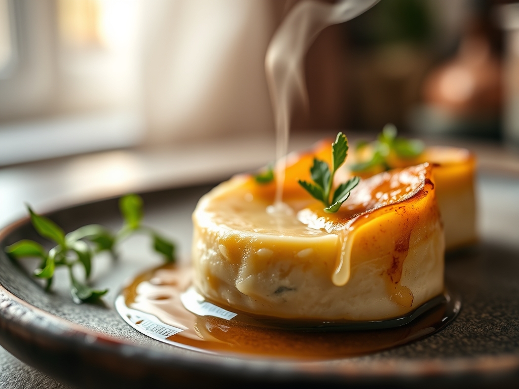 Pudim de leite condensado e café