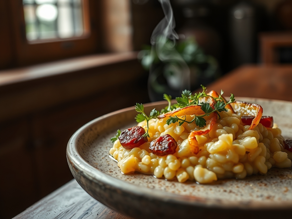 Risoto de trufas e queijo