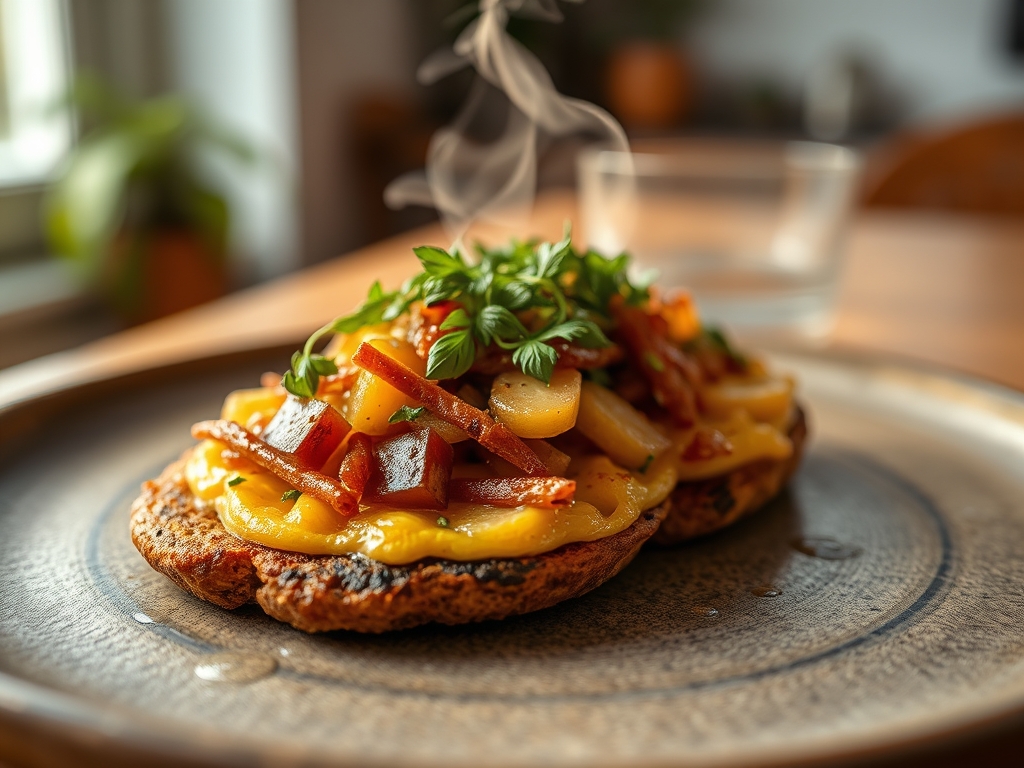 Tostada de ricota e noz-moscada