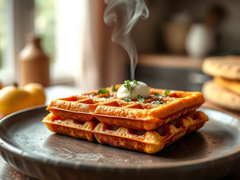 Waffle de abóbora doce