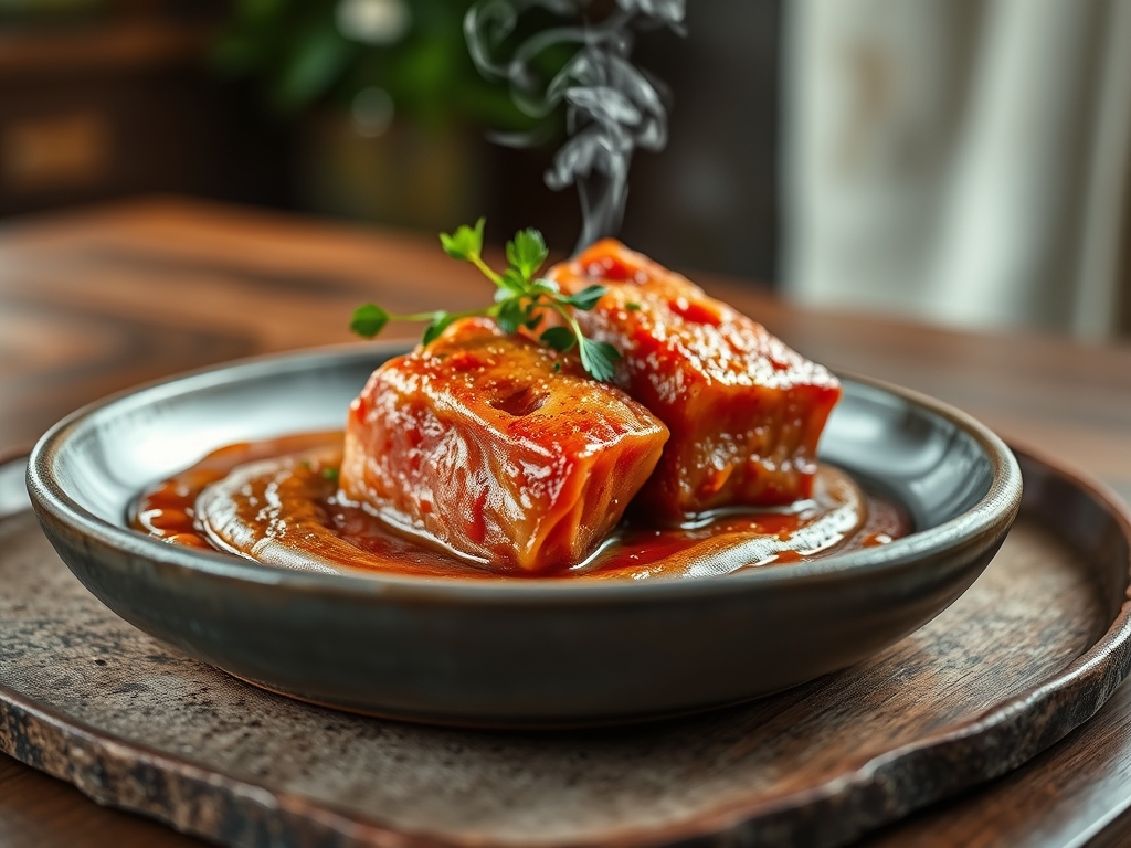 Filé mignon com molho de pimentas